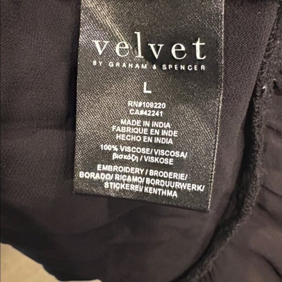 Velvet by Graham and Spencer Floral Embroidered Bell Sleeve Dress Black - Picture 9 of 9